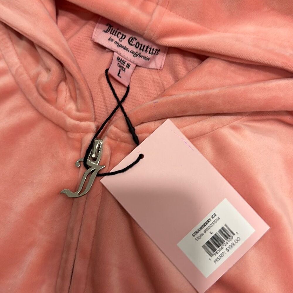 NWT juicy couture Strawberry ice pink track suit size large Bedazzled butt and - Picture 2 of 12